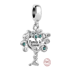 Charm Sterling silver 925 Tree Family is Forever, family bracelet pendant