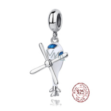 Charm Sterling silver 925 Helicopter, travel bracelet pendant