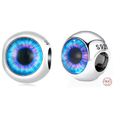 Charm Sterling silver 925 Eye, bead on bracelet symbol