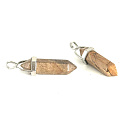 Jasper Pendulum hexagon pendant 41 x 13 mm, natural stone, hand carved, stone of positive energy