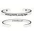 Stainless steel bracelet silver with double-sided engraving We live by faith..., open cuff, 6 mm