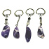Amethyst Lavender Malawi keychain pendant natural stone, approx. 10 cm, stone of kings and bishops