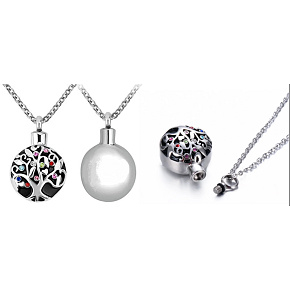 Commemorative, memorial urn pendant, Tree of Life waterproof, Stainless steel Commemorative, memorial urn pendant, Tree of Life waterproof, Stainless steel