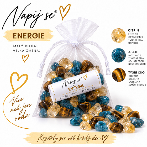 Napij se® energie – výměnná minerální náplň | Citrín, Apatit, Tygří oko