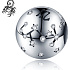 Scorpio zodiac sign, pendant for bracelet silver + cubic zirconia, ball 9 mm 1 piece