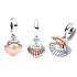 Sterling silver 925 Lastura and treated freshwater cultured pearl, 2in1 openable bracelet pendant, sea