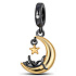 Sterling silver 925 Cat on the moon - the playful nature of a feline companion, pet bracelet pendant