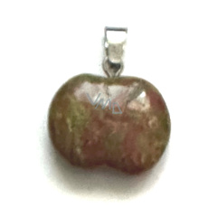 Unakit Apple of Knowledge pendant natural stone 1,5 cm, stone of personal growth and visions Unakit Apple of Knowledge pendant natural stone 1,5 cm, stone of personal growth and visions