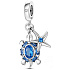 Charm Sterling Silver 925 Sea Turtle, Starfish 2-in-1, Sea Bracelet Pendant