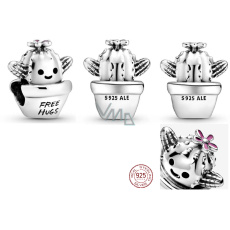 Charm Sterling silver 925 Cactus in pot, bead on bracelet nature Charm Sterling silver 925 Cactus in pot, bead on bracelet nature