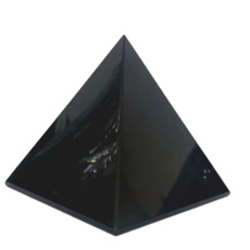 Obsidian Black Pyramid Natural Stone 2 x 2 x 1.6 cm Cleanses - Energy - Harmony - Emotions 1 piece, Stone of Rescue