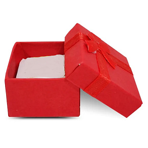 Gift box with jewelry sponge and red bow 4 x 4 x 2.5 cm 1 piece