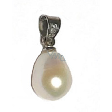 Pearl white natural pendant 1,1 cm 1 piece, symbol of femininity, brings admiration Pearl white natural pendant 1,1 cm 1 piece, symbol of femininity, brings admiration