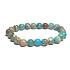 Jasper / Regalite Imperial Sea Sediment turquoise bracelet elastic mixed mineral, ball 8 mm / 16 - 17 cm