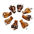 Tiger's Eye Guardian Angel Pendant Natural Stone Hand-polished 2.4 cm + Waxed Cord, Stone of Sun and Earth, Brings Luck and Wealth