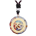 Orgonite amulet, Eye of Horn, energy generator, natural stone (7 chakras) + epoxy resin + rope 22 g