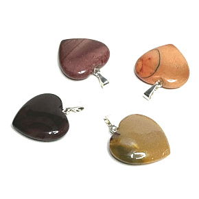 Mokait Heart pendant natural stone 20 mm, motivational stone Mokait Heart pendant natural stone 20 mm, motivational stone