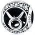 Taurus, zodiac sign, silver + cubic zirconia bracelet pendant, ball 9 mm 1 piece