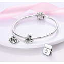 Sterling silver 925 Egypt All Seeing Eye Pyramid, travel bracelet bead