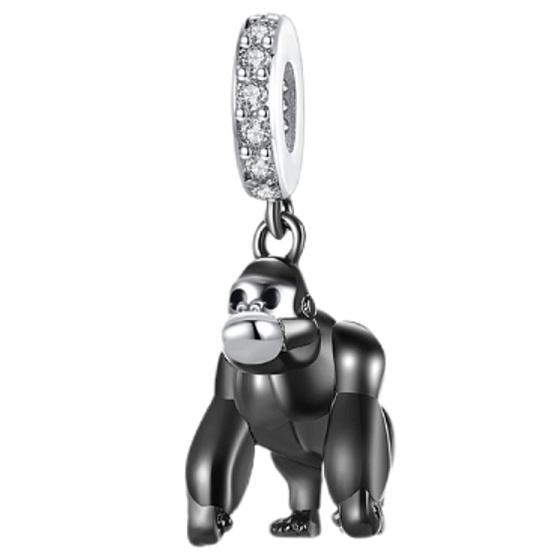 Charm Sterling silver 925 Gorilla, animal bracelet pendant