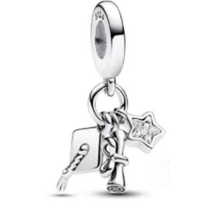Charm Sterling silver 925 Graduation, graduation, graduation 3in1, graduation bracelet pendant