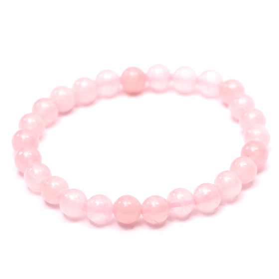 Rosie's bracelet elastic natural stone, ball 6 mm / 16 cm, for children, stone of love