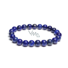 Lapis lazuli bracelet elastic natural stone, ball 8 mm / 16-17 cm, harmony stone