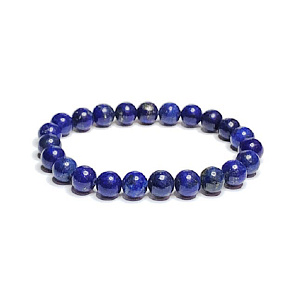 Lapis lazuli bracelet elastic natural stone, ball 8 mm / 16-17 cm, harmony stone