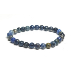 Dumortierite bracelet elastic natural stone, ball 6 mm / 16 - 17 cm, youth in the heart