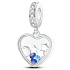 Charm Sterling silver 925 Celestial heart, love bracelet pendant