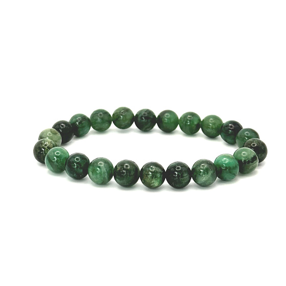 Fuchsite bracelet elastic natural stone, ball 8 mm / 16-17 cm, confidence, reflection, courage