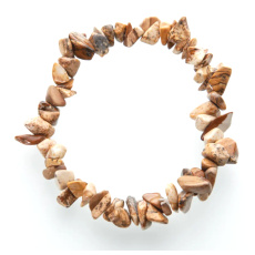 Jasper picture bracelet elastic chopped natural stone 19 cm, stone of positive energy