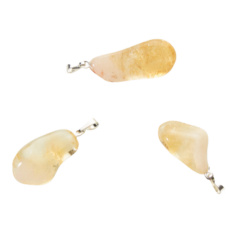 Citrine Tumbler Pendant natural stone S, AA quality, stone of abundance, success