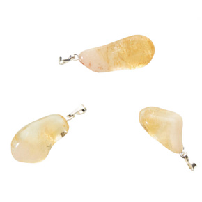 Citrine Tumbler Pendant natural stone S, AA quality, stone of abundance, success