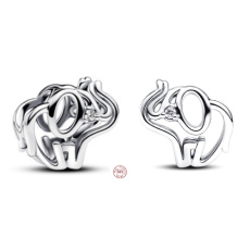 Charm Sterling silver 925 Impressive elephant bead on animal bracelet