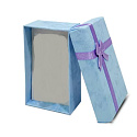 Gift box with jewelry sponge and light blue ribbon 8 x 4 x 2.5 cm 1 piece