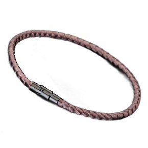 Lanový Magnetický náramek – hnědý 21,5 cm x 4 mm, unisex