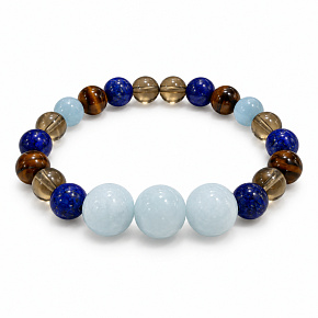 Bracelet with a story – Wherever life takes you, natural minerals, 8 mm bead / wrist 14–15 cm