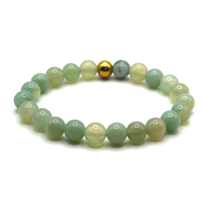 Chalcedony bracelet elastic natural stone, ball 8 mm / 16 - 17 cm, stone of love, joy