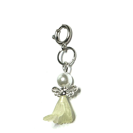 Angel dancing pendant with wings yellow skirt 14 x 24 mm 1 piece