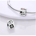 Sterling Silver 925 Travel the World Cube Charm, Travel Bracelet Bead