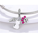 Sterling silver 925 Cat, paw, fish - meow, 3in1 pendant for pet bracelet
