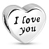 Sterling silver 925 Heart and inscription I love you, love bead on bracelet