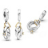 Sterling Silver 925 Wedding Rings - Happy Love, 2in1 Pendant Bracelet Love