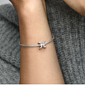 Charm Sterling silver 925 Zodiac sign Sparkling Pisces, bead for bracelet