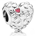 Charm Sterling silver 925 One mother in a million hearts, bead on bracelet family