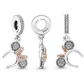 Charm Sterling silver 925 Disney headband Minnie Mouse, movie bracelet pendant Charm Sterling silver 925 Disney headband Minnie Mouse, movie bracelet pendant