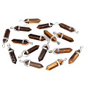 Tiger eye pendulum hexagon pendant natural stone 41 x 13 mm, stone of sun and earth, brings luck and wealth