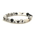 Crystal with Tourmaline Bracelet elastic natural stone, bead 8 mm / 16 - 17 cm, stone stones