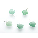 Avanturine Heart Pendant natural stone 15 mm, 1 piece, stone of happiness and prosperity